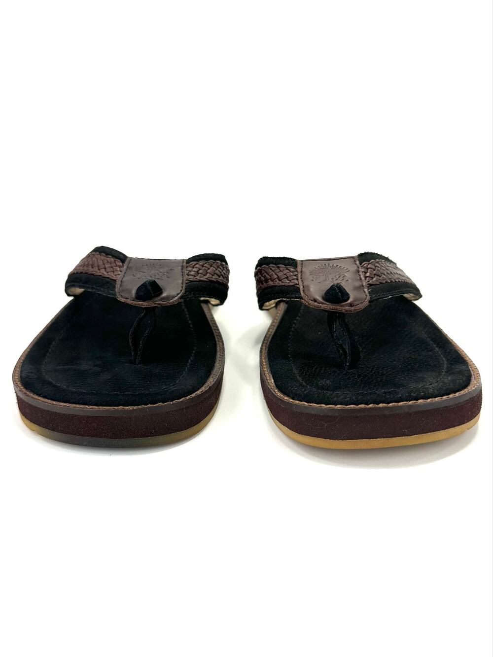 Tommy Bahama Anchors Away Men Flip Flop Thong Sandal Size 10 Brown/Black Leather